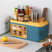 Japan imports MUJIΕkitchen products household large kitchen shelves contain boxes of salt sauce vinegar condiments