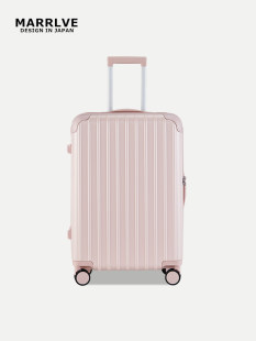 MARRLVE Japanese Manchu Pink Luggage Tie Strait Travel Password Box YKK zipper Wanxiang Wheel Girl 24