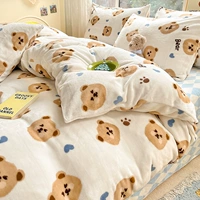 Бисквитный мишка [толстый теплый молочный бархат, приятный для кожи и голый для сна]