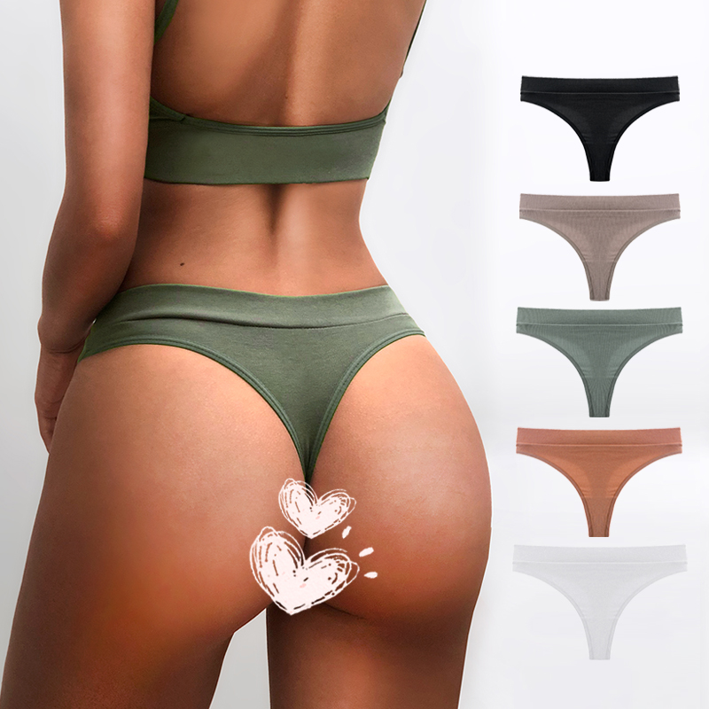 New underwear Sports Women's T-shaped comfortable thong cotton invisible-low waist tback solid color Fitness women sexy