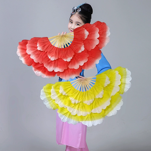 Танцевальный веер, открытие, танец, пион, цветок, веер, градиентный веер, реквизит для кадриль, цветок, веер, веер Янко, веер для выступления на сцене, веер