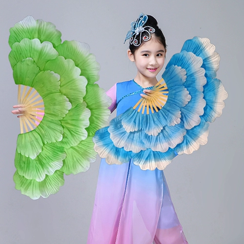Танцевальный веер, открытие, танец, пион, цветок, веер, градиентный веер, реквизит для кадриль, цветок, веер, веер Янко, веер для выступления на сцене, веер