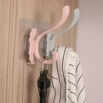 Hook hook hook hook punch-free seamless door back wall adhesive strong load-bearing bathroom coat hook