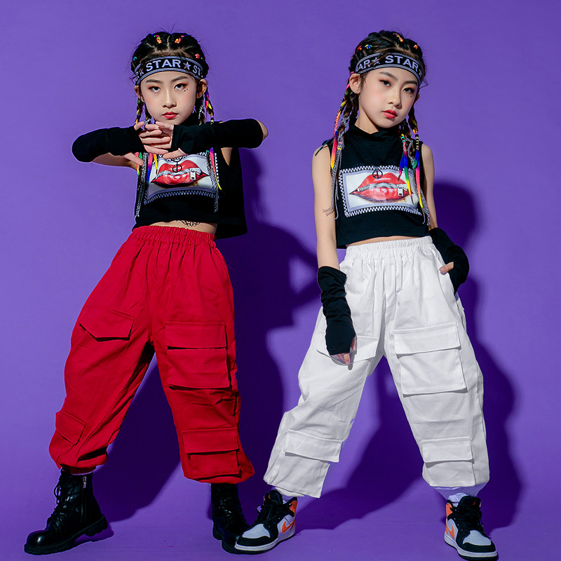 Jazz Dance Girl's Summer Performance Dancing Performance Costume Models Walking Show Fashion 61 Children Street Dance Suits