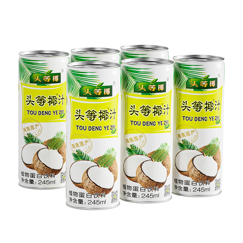 头等椰鲜榨椰子汁245ml*6罐