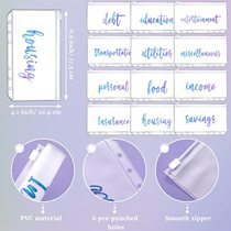 12 Pieces Categories Binder Pockets A6 Size 6 Holes Binder
