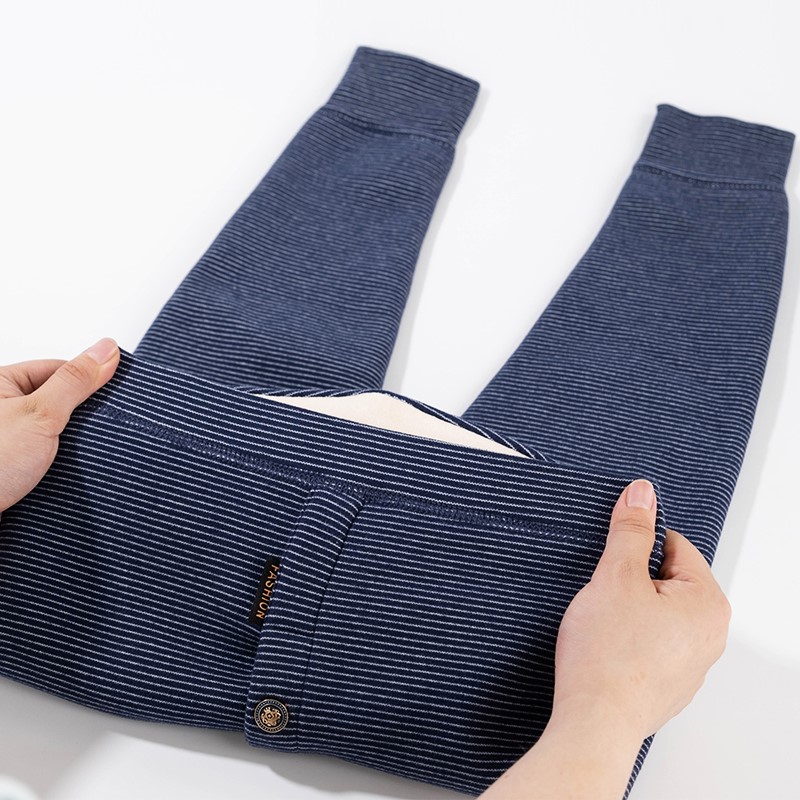 Autumn and winter boys warm pants plus velvet thickened knee pads high waist inner wear cotton pants children's boneless bottoming wool pants 170