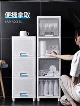 Toilet side narrow cabinet slit waterproof storage rack for towels storage box bathroom side cabinet small size storage box