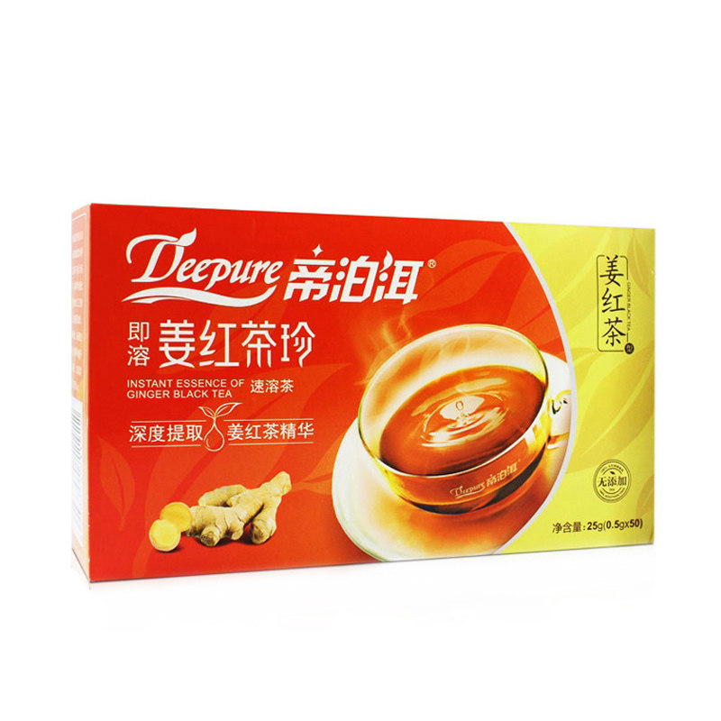 Dipo'er Instant Ginger Black Tea Tea Zhen 50 Bags Warm Dried Ginger Large Leaf Seed Black Tea Ginger Soup