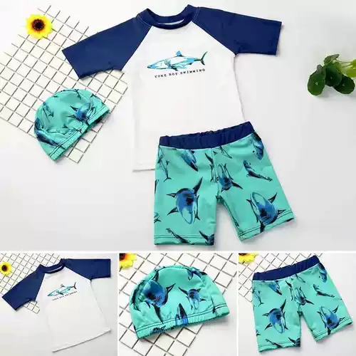 Детский мальчик детские детские плавающие костюмы носить кепки