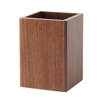 Solid wood square pen barrel custom printed logo inscription childrens creative minimalist style wooden office reception