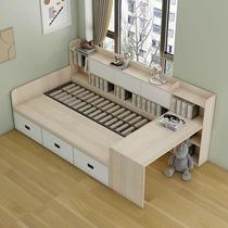 Tatami bed desk integrated modern simple multi-functional combination storage bed small apartment single bed