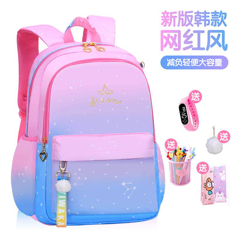 New school bag primary school girl one, two, three to six grade children cute princess backpack load reduction Waterproof and lightweight