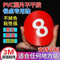 Waterproof PVC plastic sheet sticker round number sticker sequence number restaurant table number sticker Cabinet machine sticker