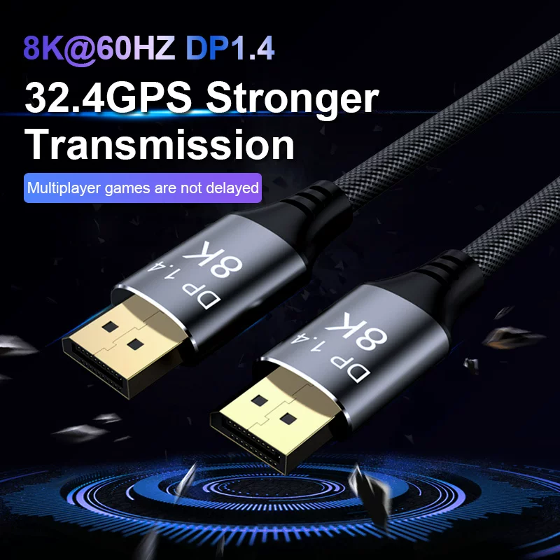 [DisplayPort 1.4 1.2 Кабель монитор 144Гц 60Гц 8K 4K HDR DP реклама]