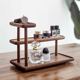 Solid wood tabletop storage rack at the entrance of the entrance hall perfume makeup skin care products ornaments three-layer storage rack