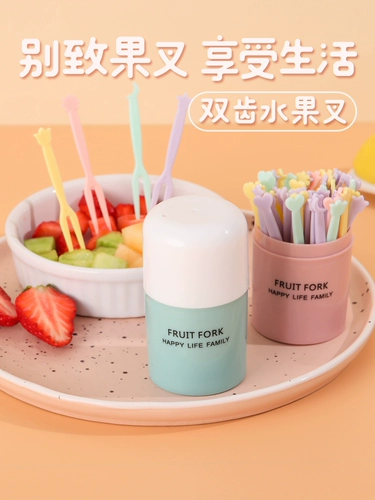 Вилка для фруктов, одноразовый пластиковый десертный комплект