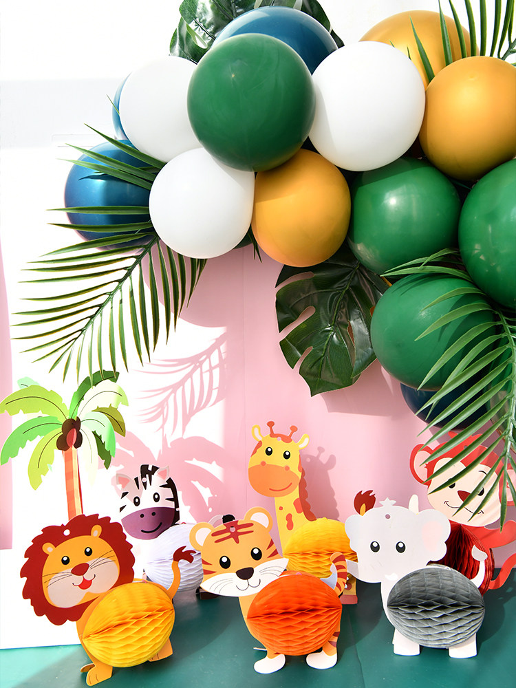 Cartoon Animal Themed Cellular Ball Pendulum hanging accessories Dinosaur Themed Birthday birthday Birthday Scene Decoration-Taobao