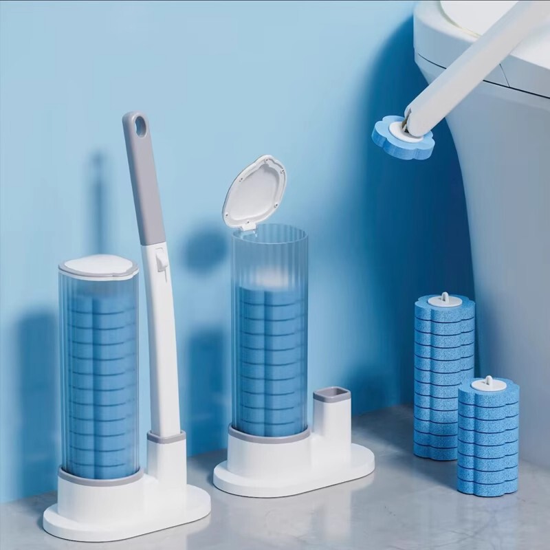 The Toilet Smells so Good. Disposable Toilet Brush with Built-In Cleaning Liquid. Super Strong Cleaning and Antibacterial Properties. No Need to Worry about Secondary Pollution