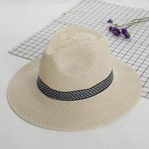 Mens hat Summer sun protection sunbeds male summer outdoor fishing straw hat straw woven sun hat sandals midlife