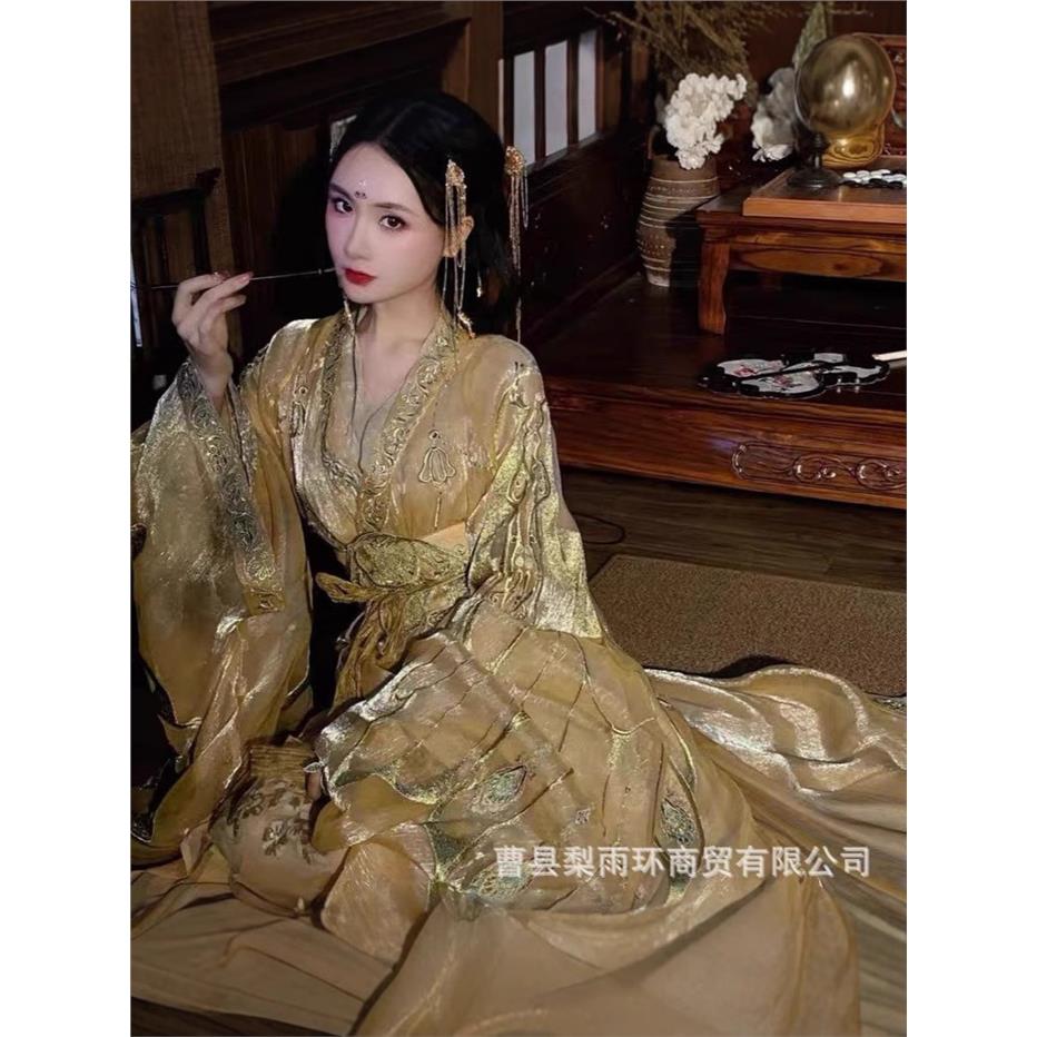 Hanfu, Wei and Jin Dynasties, ancient style, long gown with straight train