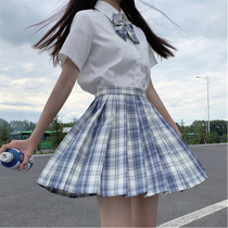 Gentle one knife Japanese school uniform plaid skirt JK set full set rabbit sewing dk uniform womens college style short shirt