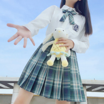 Japanese orthodox jk uniform skirt original embroidered long sleeve shirt female sailor suit forest letter grid skirt student set