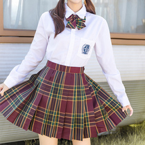 Hawthorn tree jk uniform skirt genuine college style set British style Japanese original checkered skirt ladies shirt spot