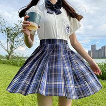JK uniform skirt genuine student wear college style New Year set 2021 new womens top checkered skirt a full set