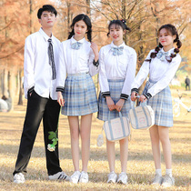 Junior high school elementary school uniform college style set plaid skirt jk uniform graduation class uniform chorus performance uniform