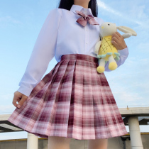 JK uniform academy style suit skirt genuine full set rabbit sewing Japanese school for class uniform women dry rose pleated skirt