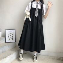 Summer 2021 new womens Wear Matsumoto funeral black dress early spring skirt chic student long style strappy skirt