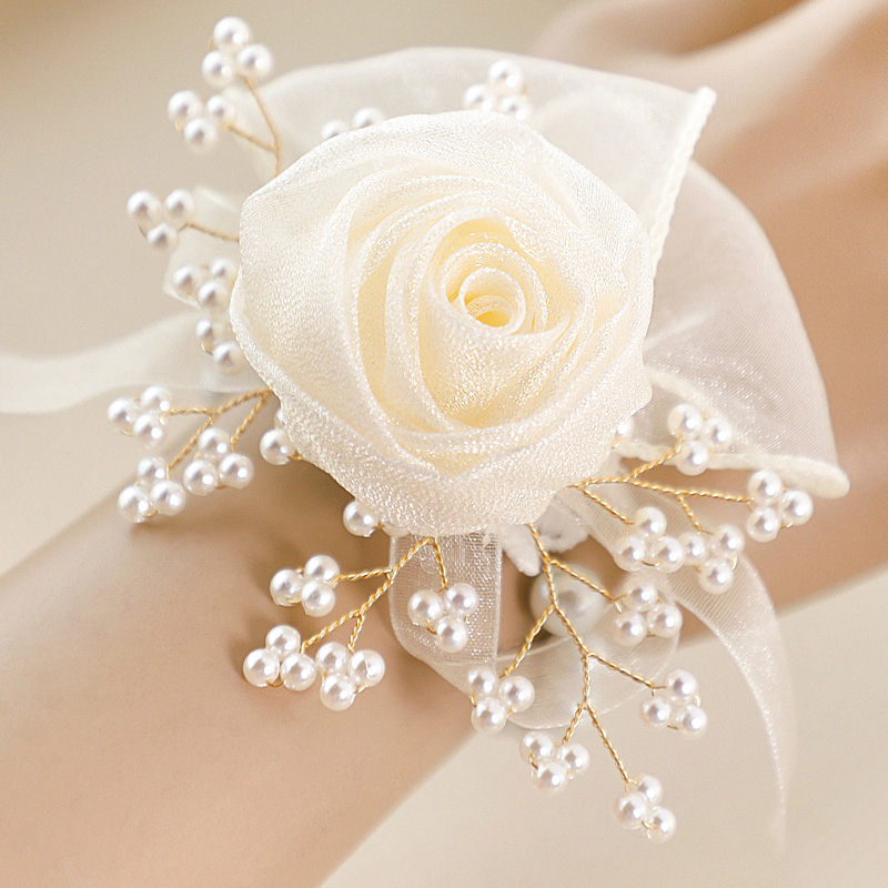 Bride and Bridesmaid Wrist Flowers, Super Fairy-Like New Style, Simple Wedding Wrist Flowers, Sister Group Beautiful Bracelet Flowers, High-End Feel