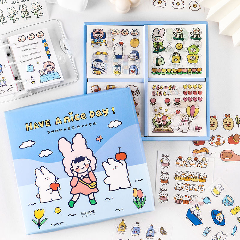 Three years second-shift handbook stickers 100 handbook stickers package cute cartoon handbook stickers decorated pattern*