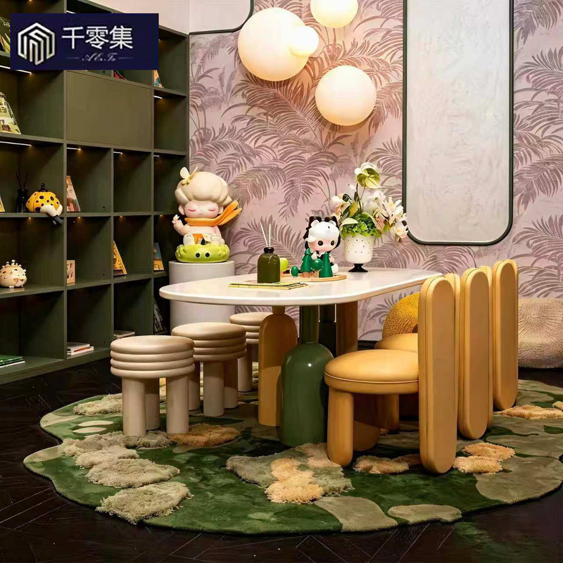 Children's Area Table and Chair Set for Sales Office, Kindergarten Playroom, Parent-Child Games, Craft Table, Elevated Building Block Table