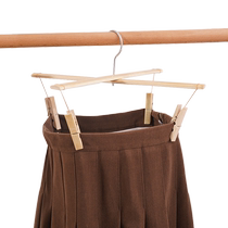 Pantalon Pantalon de culotte Clip Bamboo Hanger Home No Mark Clothes Hanger Hanging Clothes Hanger 4 Corners With Clips Sunburn Pants Special Bamboo Frame