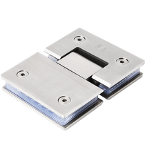 Solid titanium stainless steel bathroom clip frameless tempered glass door hinge shower room hinge 180 degree two-way opening hinge