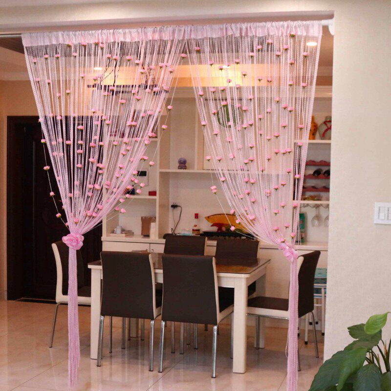Net red fringe restaurant partition romantic door curtain rose clothing jewelry store door curtain decoration is super good-looking