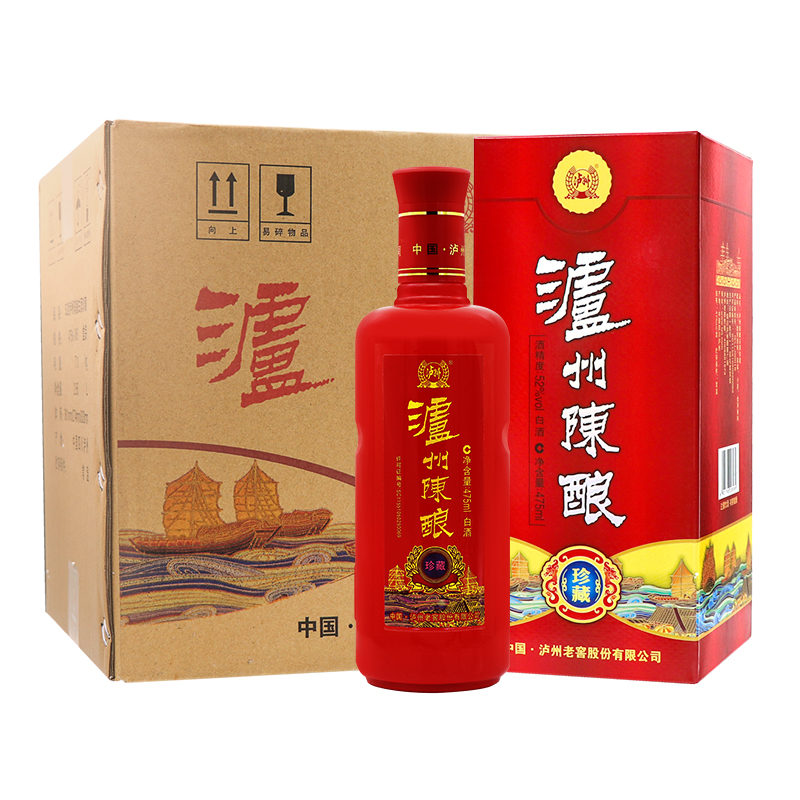 泸州老窖 泸州陈酿 珍藏 52度白酒 475ml*6瓶 图1
