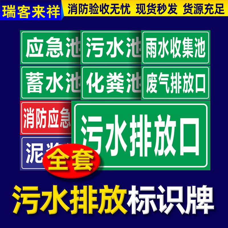 Sewage Exhaust Air Discharge Identification Card Exhaust Gas Detection Oral Fire Accident Emergency Pool Sewage Pool Mark Sewage Well Pool Septic Cistern Rainwater Collection Pool Cue Warning Signs