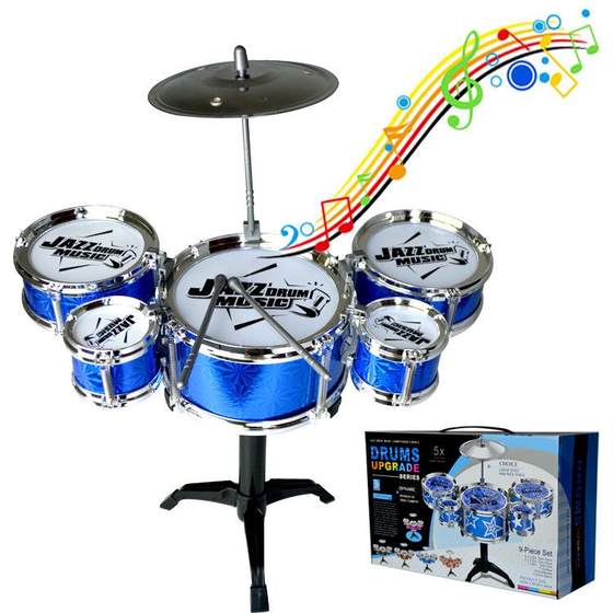 트럼펫 5 드럼 시뮬레이션 재즈 드럼 어린이 교육 시뮬레이션 전기 도금 비트 드럼 악기 장난감