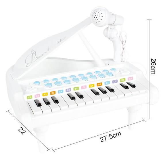 마이크가 있는 어린이 전자 키보드 조기 교육 악기 24키 피아노 음악 소녀 장난감 3-6세