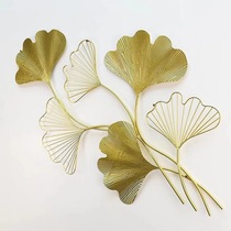New Chinese style iron pendant wall decoration living room background wall entrance wall decoration creative wall hanging ginkgo leaf wall decoration