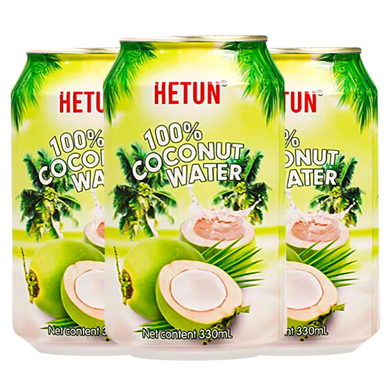 Hetun Vietnam Imported 100% Coconut Water Is Rich in Natural Electrolytes, Nfc Coconut Juice, Coconut Green Water, 0-Fat Beverage