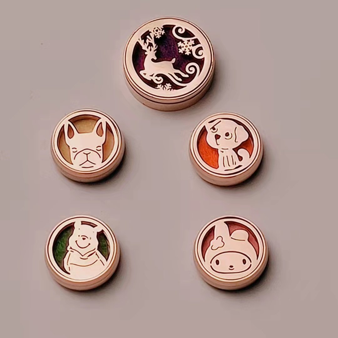 New Cartoon 12mm Rose Gold Melody Pooh Essential Oil Perfume Mask Aromatherapy Buckle Magnetic Fragrance Expansion Buckle