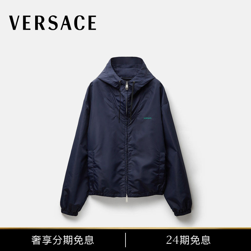 [New Products for Early Autumn] Versace/Versace Men's Embroidered Nylon Jacket