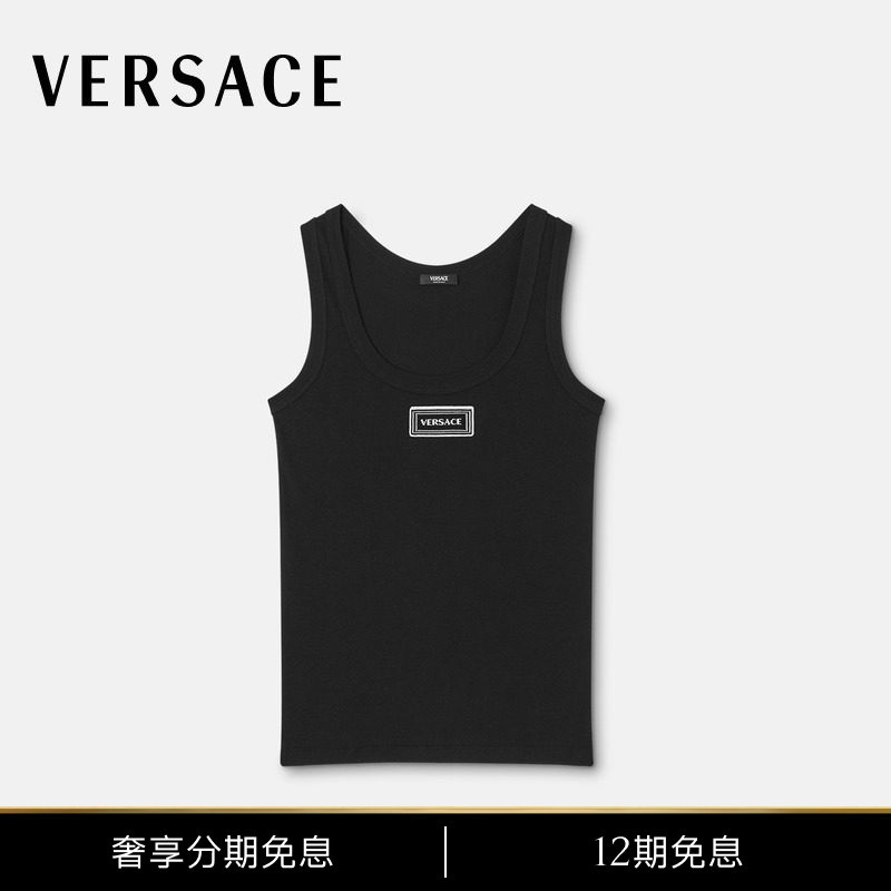 [12 Installments Interest-Free] Versace/Versace Women's Ribbed Stretch Tank Top