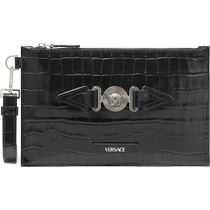 (Double 11 advance purchase) VERSACE Versace mens imitation crocodile pattern small clutch bag