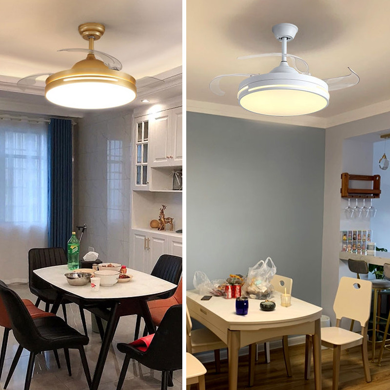 Moon Shadow Invisible Ceiling Fan Lamp Ceiling Fan Lamp Modern Minima Living Room Bedroom Dining Room Nordic Luminaire Electric Fan Chandelia