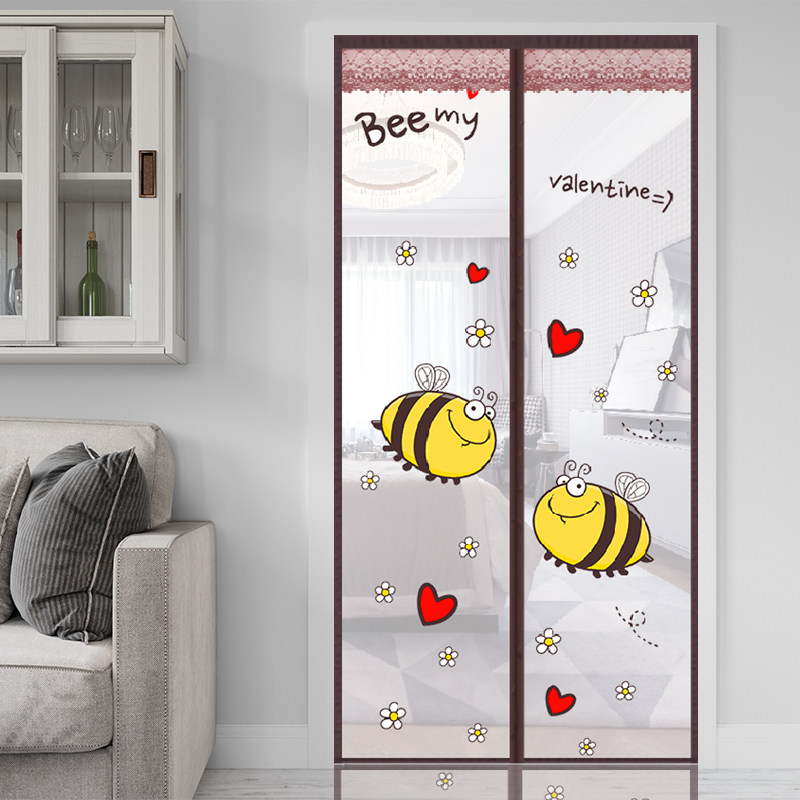 Magic sticker anti-mosquito door curtain Home upscale Bedroom magnet Self-suction partition Cartoon Veil Door Curtain mosquito nets Drosophila